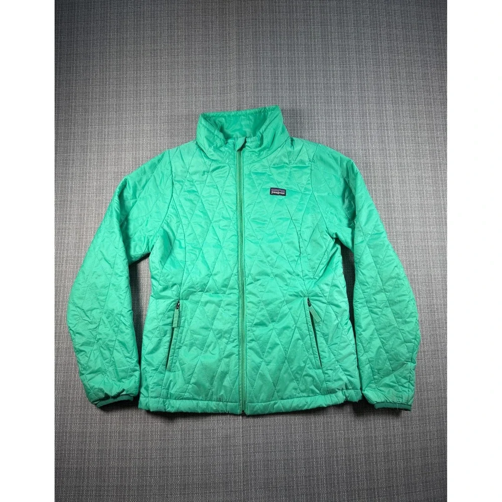Patagonia Worn Wear Primaloft Insulation Nano Puff Jacket‎ Girls XL Green Logo